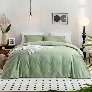 JELLYMONI Light Green Duvet Cover Queen Size